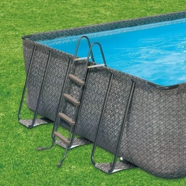 Jean Aristhene 32ft x 16ft x 52in Rectangle Above Ground Swimming Pool Set with Steel Frame
